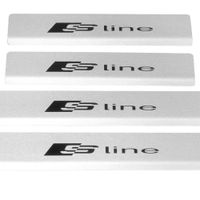 Listwa progowa AUDI A4 B9 SLINE Stal nierdzewna 304 mat z czarnymi literami