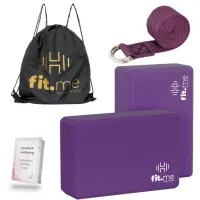 ZESTAW KOSTKI 2 SZT + PASEK DO JOGI WYTRZYMAŁY DO ĆWICZEŃ KOSTKA X2 FIT.ME