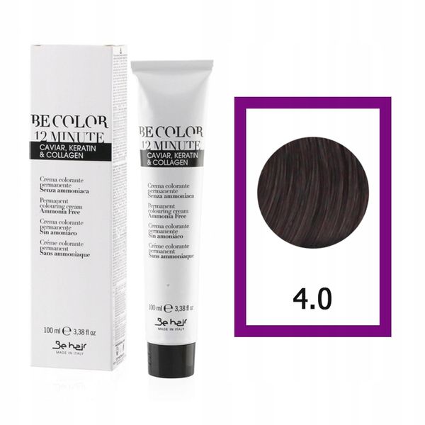BE HAIR Be Color Farba do włosów Bez Amoniaku 4,0 - 100ml zdjęcie 1
