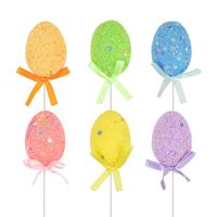Dekoracyjne pisanki wielkanocne na piku, 6 szt.