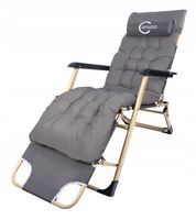 LEŻAK OGRODOWY PLAŻOWY SKŁADANY PODUSZKA Wygodny na Taras do Ogrodu Premium