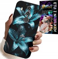 ETUI DO HUAWEI MATE 10 PRO - TURKUSOWE LILIE KWIATY OBUDOWA + FOLIA