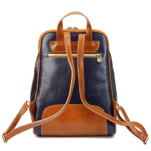 Florence Miejski Damski plecak skóra naturalna z kieszeniami na suwak na Arena.pl