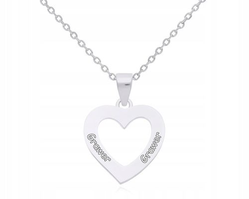 Łańcuszek Srebrny Damski z Sercem + Grawer Opal Niebieski dł. 50 cm 925 na Arena.pl