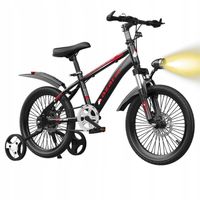 ROWER DZIECIĘCY ROWEREK 16 CALI TARCZE KOŁA BOCZNE AMORTYZATOR OSŁONA LED