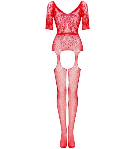 Czerwone bodystocking z głębokim dekoltem S-L na Arena.pl