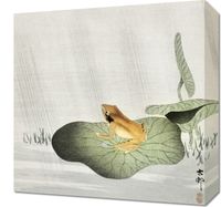 Obraz 40x40cm Frog on Lotus Leaf, Koson Japoński Vintage do Salonu
