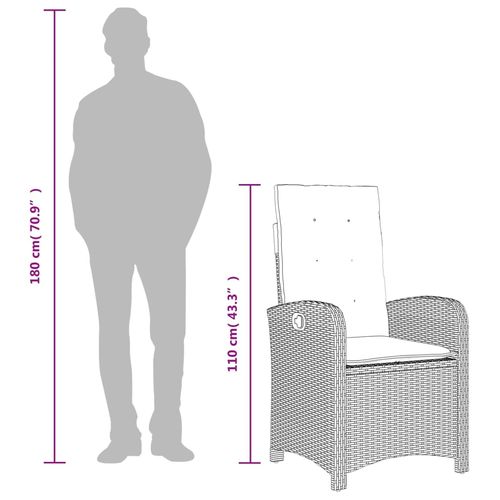 7-cz. zestaw mebli ogrodowych, z poduszkami, brązowy, rattan PE na Arena.pl