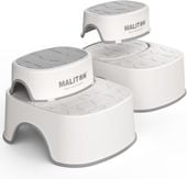 Zestaw 2 Sztuk Stołek Dziecięcy Dwustopniowy Antypoślizgowy do Umywalki