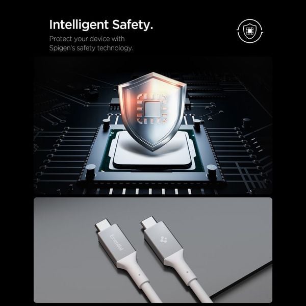 spigen eb10020cc essential type-c cable 100w 200cm white zdjęcie 6
