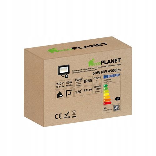 Halogen LED 50W 4500lm Lampa z Czujnik Ruchu Zmierzchu Naświetlacz na Arena.pl