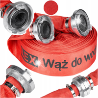 WĄŻ STRAŻACKI 2"30m MOCNY TRWAŁY do pompy wody szamba 2 złącza WĄŻ parciany
