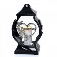 Znicz szklany kapliczka srebrne serce "Pamiętamy"