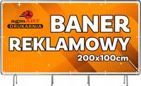 BANER REKLAMOWY PLANDEKA oczkowany 2x1m z LOGO druk + projekt w cenie