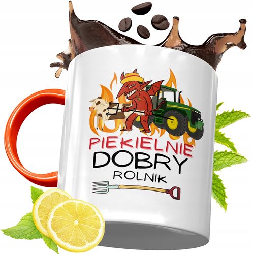 Kubek Pomarańczowy Dla Rolnika Prezent Z Nadrukiem Ze Zdjęciem na Arena.pl