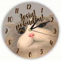 ZEGAR ścienny dużo wzorów z grafiką kota TWÓJ NAPIS IMIĘ prezent