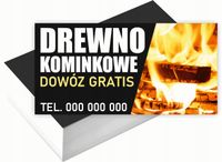 Wizytówki firmowe 100szt WIELE RÓŻNYCH WZORÓW do wyboru DREWNO KOMINKOWE