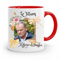 Kubek Czerwony Donald Tusk Po Platforma Prezent Z Nadrukiem Ze Zdjęciem