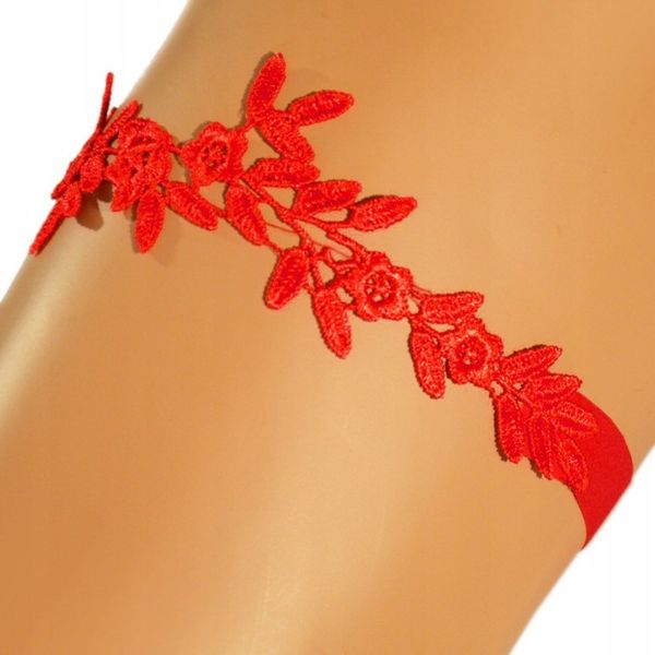 CZERWONA PODWIĄZKA studniówka podwiązki HAND MADE wysoka jakość MATURA 2024 zdjęcie 1