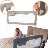 Barierka BRAMKA ZABEZPIECZAJĄCA do łóżka WYSOKA 150x66cm BEŻ Lionelo