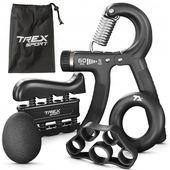 Zestaw 5x ściskacz do ćwiczeń rąk dłoni z regulacją opór 5-60kg Trex Sport