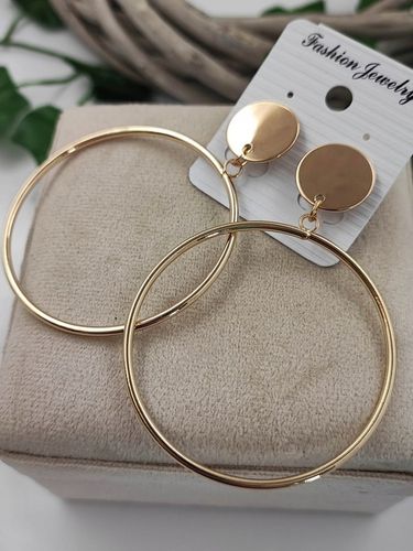 Klipsy wiszące geometryczne złote codzienne c94 na Arena.pl