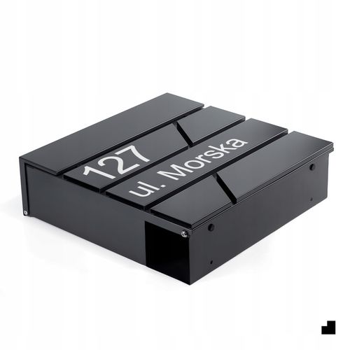 DUŻA SKRZYNKA NA LISTY Z ADRESEM NUMEREM DOMU |4 CZCIONKI| ANTRACYT RAL7016 na Arena.pl