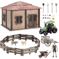 Zestaw Farma Ranczo Gospodarstwo Domek Rolnik Zwierzęta Zagroda Traktor