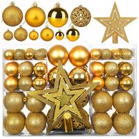 BOMBKI CHOINKOWE ZESTAW 101 SZTUK ZŁOTE OZDOBY ŚWIĄTECZNE NA CHOINKĘ