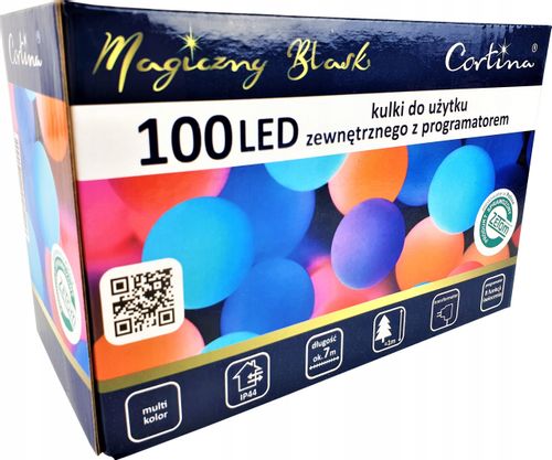 LAMPKI CHOINKOWE KULKI 100 LED 8 FUNKCJI WEW/ZEW na Arena.pl