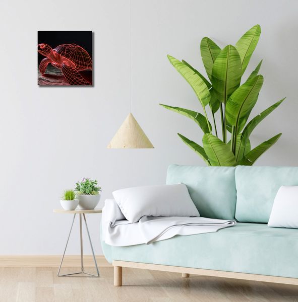 Obraz 30x30cm Neonowy Żółw zdjęcie 2