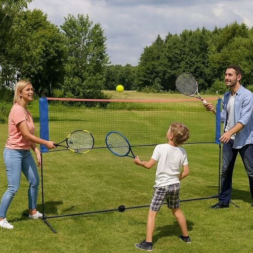 DUŻA SIATKA DO SIATKÓWKI BADMINTONA TENISA ZIEMNEGO 3W1 BARDZO WYSOKA na Arena.pl