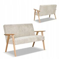 Sofa w stylu PRL retro vintage SOLER Family Meble beżowy sztruks Anafi