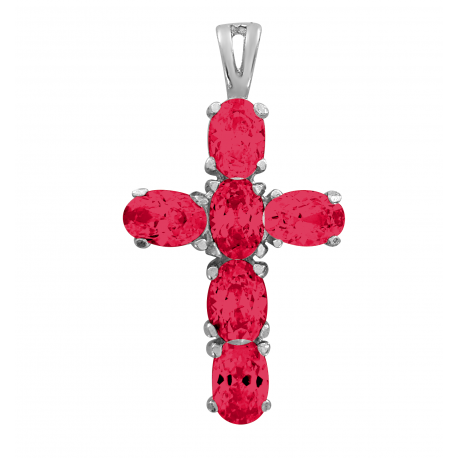 SREBRNY KRZYŻYK OZDOBNY Z CYRKONIAMI SREBRO PRÓBY 925 DOSTĘPNY W RÓŻNYCH KOLORACH zdjęcie 1