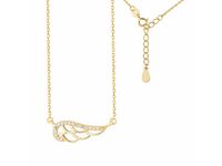 Pozłacany srebrny naszyjnik gwiazd celebrytka skrzydło anioła wings cyrkonie srebro 925 Z1449N_G