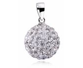 ELEGANCKI KLASYCZNY SREBRNY WISIOREK BIAŁA KULKA KULECZKA 12MM SWAROVSKI