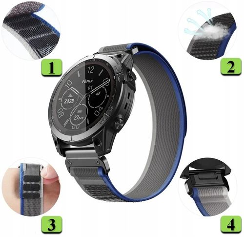 PASEK BRANSOLETA QUICKFIT DO GARMIN FENIX 3 3HR 5X 6X 7X 8 51mm PRO SOLAR na Arena.pl