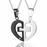 Naszyjnik Serce z Kluczem Symbol Wielkiej Miłości 2 sztuki komplet dla pary