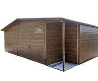GARAŻ BLASZANY 7M X 7M + WNĘKA DWUSPAD - 2X BRAMA + DRZWI RYNNY GB306