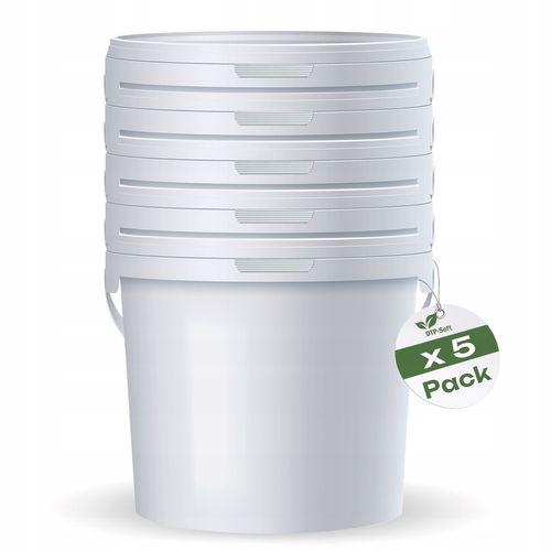 5x 10L Wiaderko Plastikowe wiadro z pokrywą ATEST spożywcze 10 Litrów BIAŁE na Arena.pl