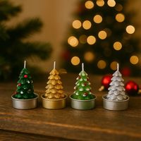 Świeca w Kształcie Choinki - 12 sztuk - 4 Kolory, Dekoracyjna Świeca