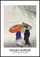 Plakat 70x100cm Design Two Women Rain, Koson Vintage do Salonu