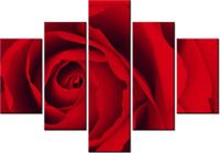70 100CM OBRAZ 5 ELEM CZEWONA RÓŻA DRUK PŁÓTNO