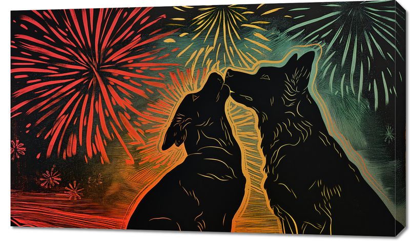 Obraz 100x60cm Psi Uścisk zdjęcie 1