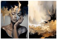 Zestaw dwóch plakatów złote plakaty 70x100 cm