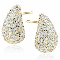 ELEGANCKIE POZŁACANE SREBRNE KOLCZYKI ŁEZKI KROPLE SOPLE BIAŁE CYRKONIE