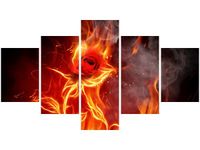 75CM 120 OBRAZ 5 ELEM OGNISTA RÓŻA ŚCIENNY DRUK
