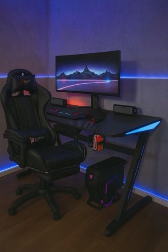 Biurko Gamingowe Komputerowe Stół dla Gracza Nowoczesne LED 120 cm na Arena.pl
