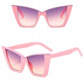 OKULARY PRZECIWSŁONECZNE Kocie filtr UV400 Różowe damskie + ETUI + ŚCIERKA