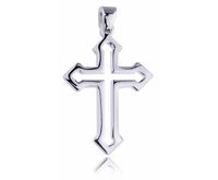 Srebrny rodowany krzyżyk krzyż gładki polerowany połysk srebro 925 KKS0016